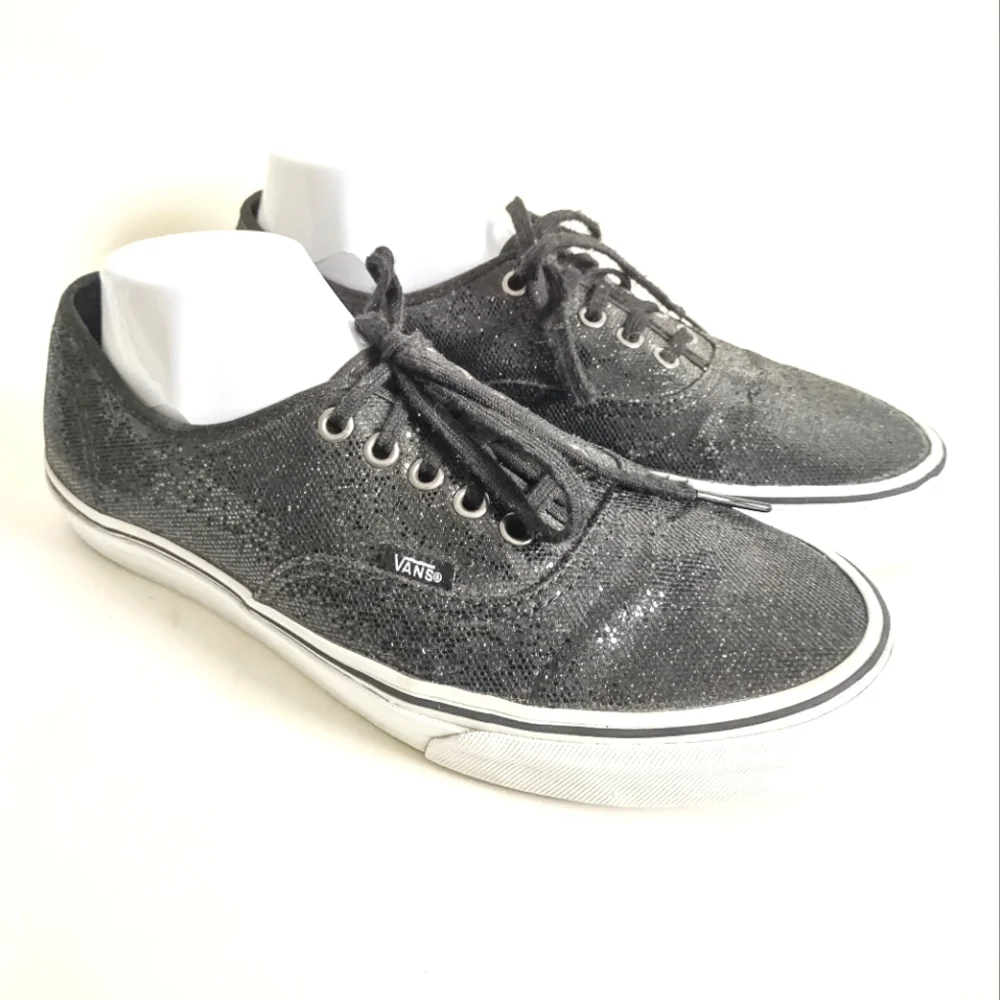 Vans Off The Wall‎ Mens Sz 10 / Women Size 11.5 Black Sequins Skate Shoes (TB4R)